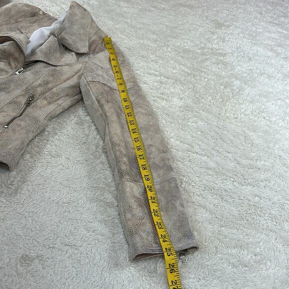 Freda faux snakeskin cream moto jacket, T3 or L - Picture 7 of 11